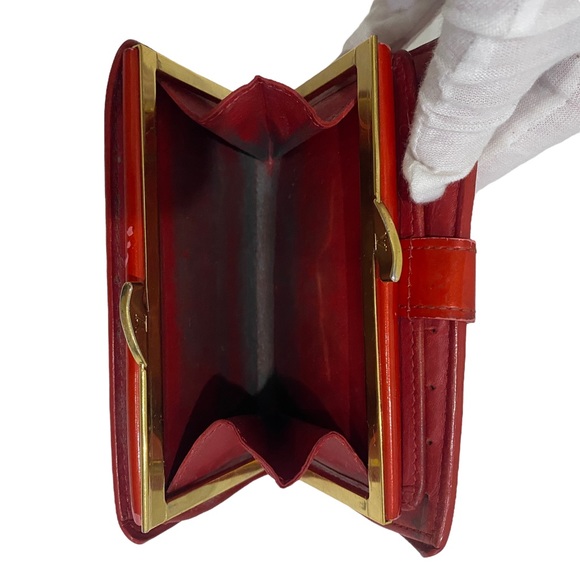 LV Louis Vuitton French Wallet Monogram Vernis in patent RED - designer - flawed - Picture 8 of 14